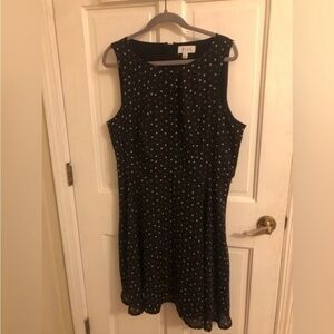 Elle Sleeveless Black Dress with Polka Dots